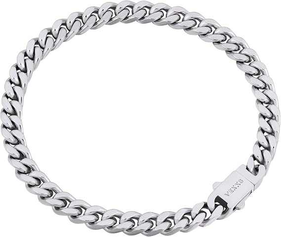 VEXXS bracelet for men in 5mm white gold flat cut cuban style.